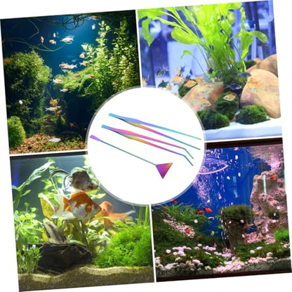 Abaodam 3pcs Water Plants Spatula Set Stainless Steel Aquarium Maintenance Tools Tweezers Spatula Kit for Fish Tank Cleaning Aquascaping Rustproof Easy to Use