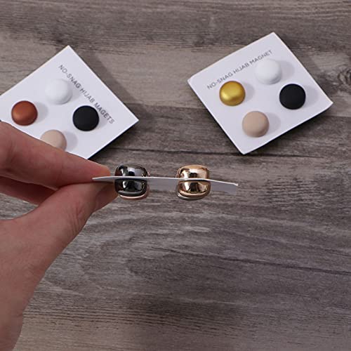 SOFEA Scarf Buckle, Strong Metal Plating Magnetic Hijab Clip Safe Hijab Brooch Luxury Accessory No Hole Pins Brooch Magnet for Muslim Scarf