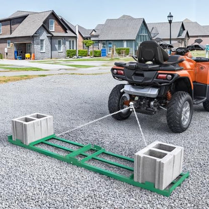 YITAMOTOR 8FT Heavy Duty Drag Harrow for ATV UTV with 6FT Chain | Yard Drag and Driveway Grader for Gravel, Lawn Leveling Tool, Green Rust-Resistant Coating - size: 8FT