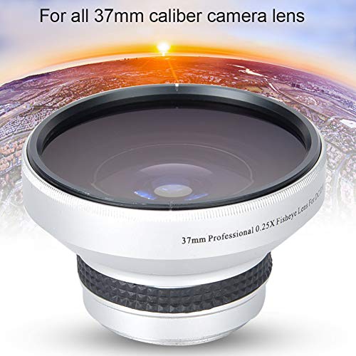 Camera Lens, 37mm 0.25X Super Fisheye Lens Additional Lenses Optical Glass Camera Photography Lens for 37mm Caliber Camera Lenses
