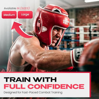 Boxing Headgear for Men and Women MMA Headgear Muay Thai Head Gear – Sparring Gear, Professional Training Headgear Head Guard Win from Green Hill - size: Large