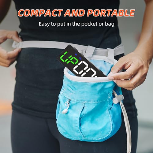 Mini Portable Gym Timer Clock, Large LED Digital Display Screen, Powerful Magnet, Powerful Battery, Count up/Down, Stopwatch, Exercise Interval Timer, Eight Fitness Modes, Suitable for Home and Gym - color: Black