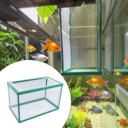 MY MIRONEY 2PCS 10.43" x 5.91" x 5.91" Fish Tank Breeder, Green | Nylon Fish Incubator Mesh Box Aquarium Fish Fry Hatchery Breeder with Suction Cups - style: 10.43" x 5.91" x 5.91"; Green; without Divider