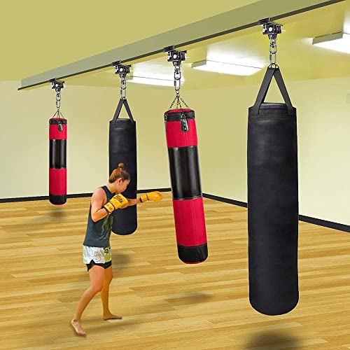 Punching Bag Hanger for I Beam 880 LBs Capacity Heavy Bag Mount Width Adjustable Boxing Bag Holder & Steel Beam Clamp for Beam - color: Hanger & Carabiner & 360°Swivel(1 Pack)