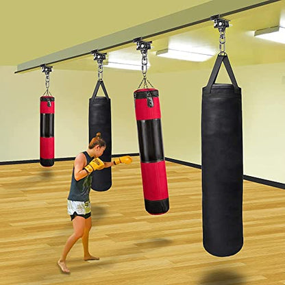 Punching Bag Hanger for I Beam 880 LBs Capacity Heavy Bag Mount Width Adjustable Boxing Bag Holder & Steel Beam Clamp for Beam - color: Hanger & Carabiner & 360°Swivel(1 Pack)