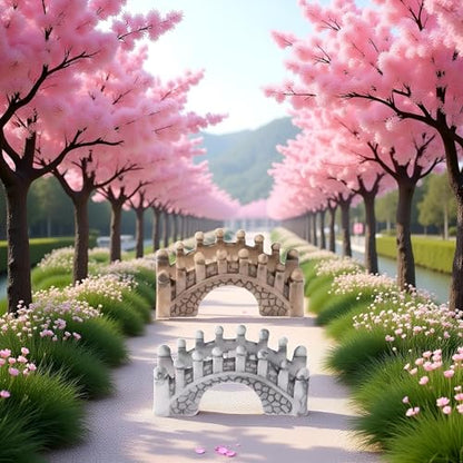 2 Pcs Gray and Brown Miniature Stone Arch Bridges - Fairy Garden Ornaments for Dollhouse, Aquarium, Lawn, Patio, and DIY Micro Landscape Decor, Mini Fairy Garden Accessories for Outdoor and Fish Tank