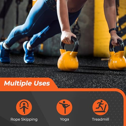 SUPERJARE 0.4'' Thick 24 Pcs 96 Sq Ft Rubber Top Exercise Equipment Mats, High Density EVA Foam Mats with Rubber Top, Interlocking Gym Flooring for Home Gym, Protective Workout Mat, Black/Grey - size: 24 Tiles (96 Sq Ft)