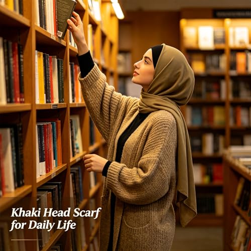 Hijab Scarf for Women, 3PCS Set with Undercap and Hijab Clip Lightweight Modal Muslim Head Wrap Scarf for Daily - color: Sy13-khika Hijab+black Undercap