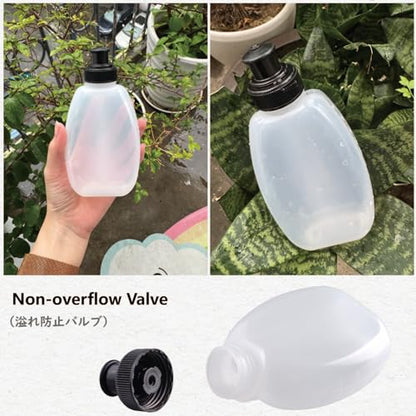 JEELAD Soft Folding Water Bottles TPU Collapsible Flask Hydration Pack Vest Ideal for Running Hiking Cycling Outdoor - color: 02 White - 280ml(9.5oz) - 2 Pcs