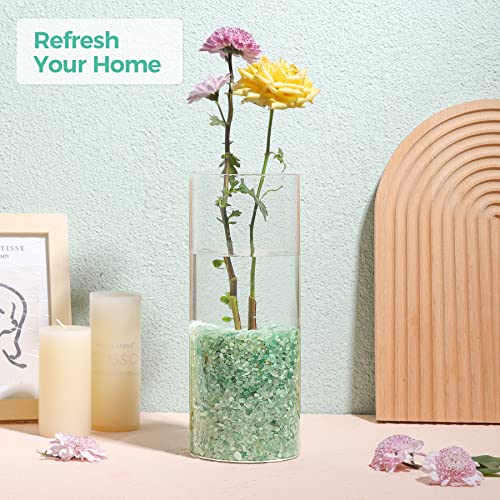 T4U Crystal Chips Stone Crushed Quartz Jade Pebbles 1LB - Fluorite Tumbled Gravel Small Decorative Pebbles Bulk, Mini Polished Rocks Sand Pieces for Crafts, Vases Filler, Plants, Aquarium Gravel Rocks | Crushed gemstone gravel for fish tank decor, succule