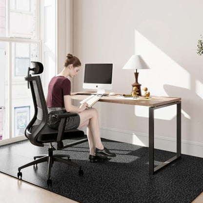 12 Tiles Exercise Mat, 48 Sq.Ft Interlocking Foam Floor Mat with Rubber Top, Non-Slip Waterproof Puzzle Gym Mat for Home Workout Equipment & Garage, 0.79" Thick (Black)