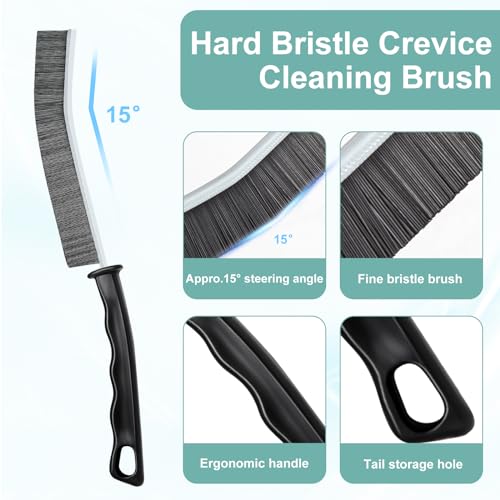 Crevice Cleaning Brush，Hard-Bristled Grout Brush，2026 New Multifunctional Gap Cleaning Brush Tool，Dead Corners Brushes for Bathroom Kitchen Tiles Window Door Slots，3pcs