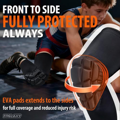Frelaxy Wrestling Knee Pads, Padded Compression Sleeves for Men Women - size: Small