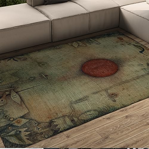 Vintage Area Rugs Paul Klee Art Print Easy-Cleaning Area Rug with Non-Slip Backing for Living Room Bedroom Home Decor Floor Carpet 4'x7' - size: 4'x7'