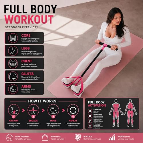 Resistance Bands with Handles, Exercise Bands for Home Workout, Men & Women