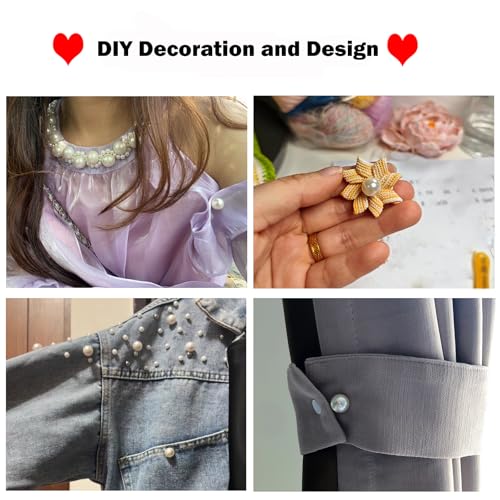 ZLMCUJE 10 Sets Big 14mm No Sew Pearl Buttons Brooch Fixed pins Removable Reusable for Coat Cardigan and Other DIY Craft - size: 14mm/0.55inch