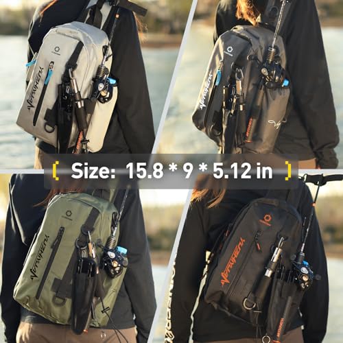 Small Fishing Bag with Rod Strap, Portable & Lightweight, Fish Small Tackle bag – Fits Tackle Boxes & Gear,Move Freely, Cast Smoothly - Fishing Gifts for Men - color: Black