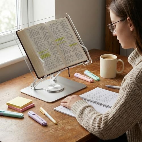 Adjustable Acrylic Laptop Stand for Desk, Ergonomic Aluminum Laptop Riser, Computer Stand for Laptop, Book Holder, for iPad, Tablets, Compatible with MacBook,Sturdy Foldable Design with Swivel Base. - style: ROTATING BASE