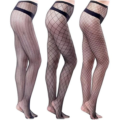 Millennials In Motion Sheer Elegance Patterned Tights - color: 3-pack Plaid