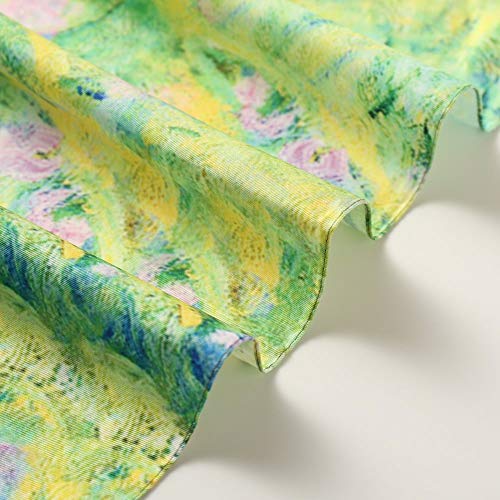 100% Mulberry Silk Scarf-Printed or Solid Color 35” Square Large Silk Hair Head Wrap Scarf With Gift Box Package - color: H Pattern: Frondent Fleur-de-lis