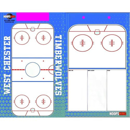 HOOPSKING Customized Ice Hockey Coaching Dry Erase Board | Personalized Hockey Clipboard | Blue Acrylic Letter Size | 15x11 inches | 100 Sheet Capacity - size: 9.5-15