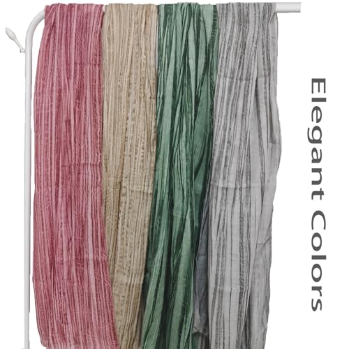 Scarves for Women Lightweight stripe Scarf Cotton Hijab Shawls - color: Pink