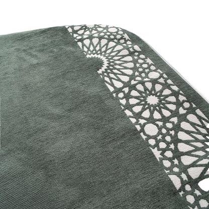 Modefa Turkish Islamic Prayer Mat - Chenille with Foam and Carrying Bag - Intricate Praying Rug Ramadan Eid Gift - Traditional Muslim Janamaz Seccade for Men Women - Mustaqim (Sage Green) - color: Sage Green