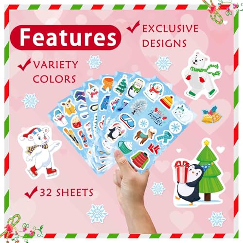 564 PCS Winter Stickers for Kids, Christmas Themed Holiday Stickers - style: Winter