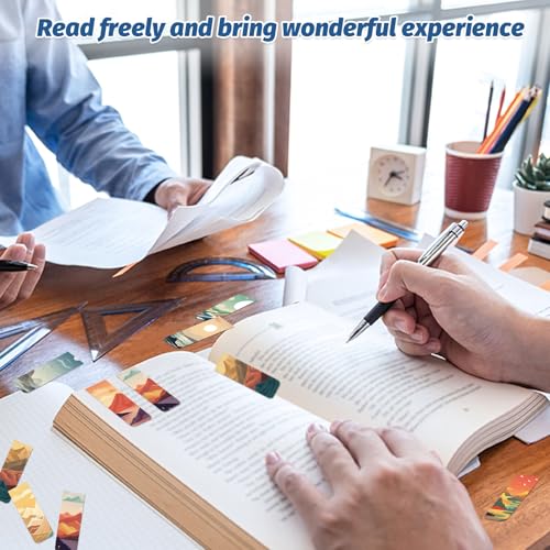 48 Pieces Magnetic Bookmarks Magnet Page Markers - Book Marks for Reading Women & Men with Storage Boxes - Cute Magnet Bookmark Clips for Reading Pleasure（Landscape） - size: 48, style: Landscape Style