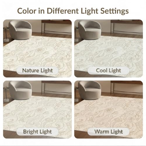 8'x10' Washable Flatwoven Rug, Beige Graphic Wave Stain Resistant Extra Large Carpet Non-Slip Chair-Friendly Mat for Dining Room, Large Office, Lounge | Ref:2067337 - color: Beige/Pattern 34, size: 8' x 10' (Rectangular)