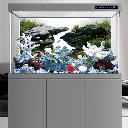 AWERT 24x16 inches Viewing Stone Fish Tank Background River Bed & Lake Aquarium Background Seaweed Aquarium Vinyl Background - size: 24x16in/60x40cm
