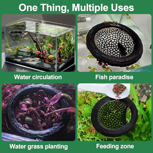 Uncle Yang 2 PCS Floating Betta Hammock & Shrimp Shelter with Feeding Ring | 3D Printed Aquarium Decor Betta Hide Safe Resting Spot for Betta Fish, Shrimp and Small Fish