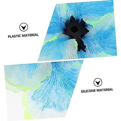 Artificial Aquarium Water Grass Plant Decor for Fish Tank Micro Landscape Aquatic Plant Model Blue Silicone Aquarium Supplies for Natural Lively Underwater Scenery