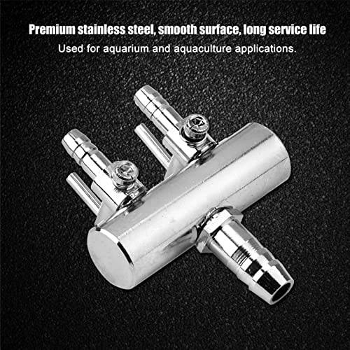 Aquarium Air Valve, Air Splitter Aquarium Tubing Connectors, Steel Aquarium Air Pump Accessories, Aquarium Aalve Aplitter for Fish Tank Air Pumps (8 to 4mm Two-Hole Splitter Head) - size: 8 to 4mm two-hole splitter head