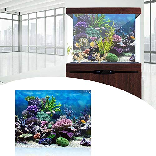 FILFEEL Aquarium Background Fish Decorations Pictures PVC Adhesive Poster Underwater Backdrop Decoration Paper Cling Decals Sticker(61 * 30cm)