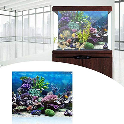 FILFEEL Aquarium Background Fish Decorations Pictures PVC Adhesive Poster Underwater Backdrop Decoration Paper Cling Decals Sticker(61 * 30cm)