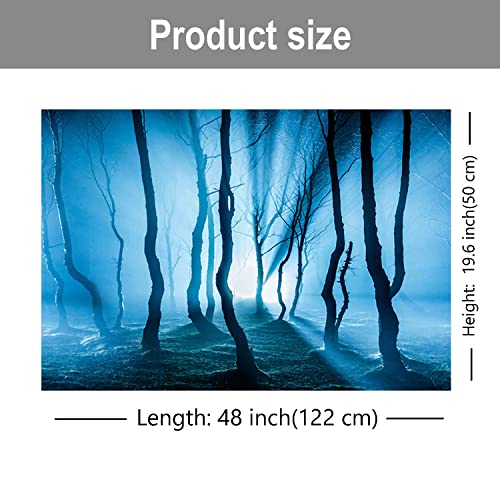 ELEBOX Fish Backgrounds Paper Double Sides 3D Stone & Trees Aquarium Background Picture 19" x 48" Fish Tank Background - color: N, size: H:19.5"x L:48"