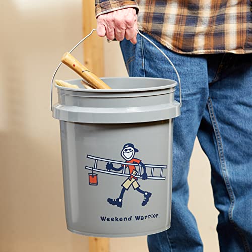 Life is Good Jake's Weekend Warrior 5 Gallon Bucket, 2 Pack, BPA-Free | Heavy-duty plastic buckets with comfortable handles for gardening, storage, cleaning, and home improvement projects. - size: Jake's Weekend Warrior