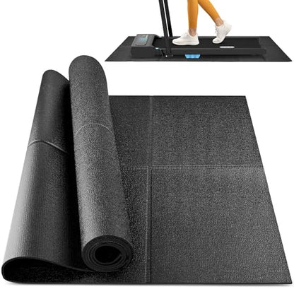 Foldable Treadmill Mat for Carpet - Walking Pad Mat for Home | Treadmill Mat for Hardwood Floors, Waterproof, Non-Slip, Rubber, for Bike/Exercise Equipment/Elliptical, Shock Absorbing - size: 68"L x 26.8"W x 0.2"Th