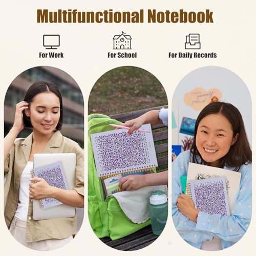 Likjad Christian Spiral Notebook Journal 5.5x8.3, Botanical Bible Scripture Journals for Writing, Religious Christian Gifts for Women, Bible Verse Hardcover Notebooks for Note Taking（Purple - color: Botanical Bible Five
