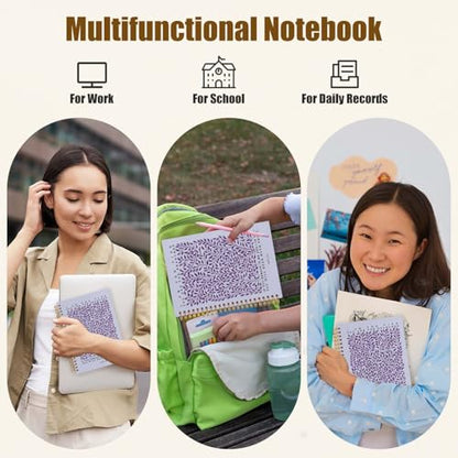 Likjad Christian Spiral Notebook Journal 5.5x8.3, Botanical Bible Scripture Journals for Writing, Religious Christian Gifts for Women, Bible Verse Hardcover Notebooks for Note Taking（Purple - color: Botanical Bible Five