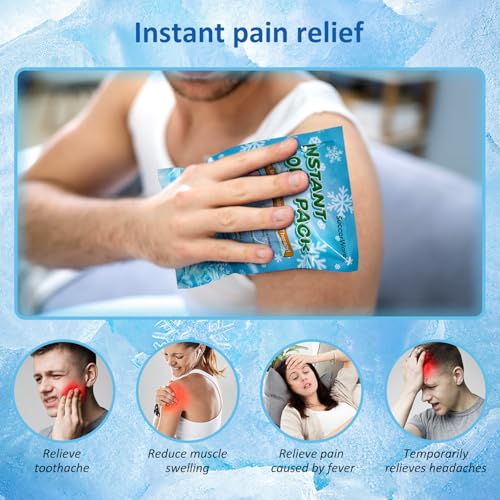 SuccorWare 16 Pack Instant Ice Packs for Injuries(5.9" x 8.6") Disposable Cold Packs for Pain Relief, Swelling, Sprains & Outdoor Activities