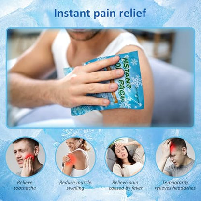 SuccorWare 16 Pack Instant Ice Packs for Injuries(5.9" x 8.6") Disposable Cold Packs for Pain Relief, Swelling, Sprains & Outdoor Activities