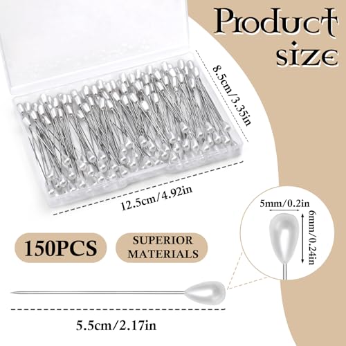 150 Pcs Corsage Pins, Boutonniere Pins Pearl Pin - size: 150pcs