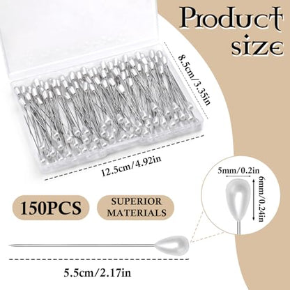150 Pcs Corsage Pins, Boutonniere Pins Pearl Pin - size: 150pcs