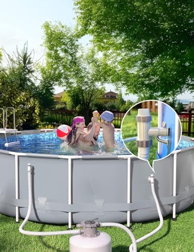 POOLHACKER [ Patented ] Plunger Valve Plus with Pool Hose Adapter and Pool Pipe Holder, Pool Replacement Parts Accessories for Above Ground Pool | Pool Hose Adapter, Pipe Holder, Replacement Pool Fittings, Secure Hose Support, Easy Installation, Pool Pump