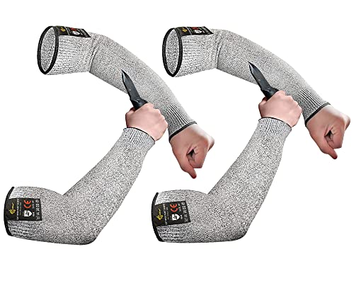 Evridwear Protective Arm Sleeves Cut Resistant Farmers Sleeves for Men Work, Gardening, Farming, Arm Protectors for Thin Skin and Bruising (Small, Grey No Thumb Hole) 2 Pairs - color: Grey No Thumb Hole 2 Pairs, size: Small