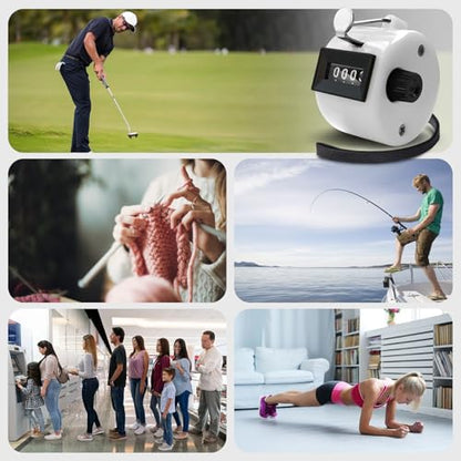 6 Pack Clicker Counter, Hand Tally Counters, 4 Digit Display Clicker | with Black Nylon Lanyard, Pitch Counter for Knitting, Coaching, Golf, Lap, Fishing, Umpire, Baseball, Row Sport - color: Candy Color