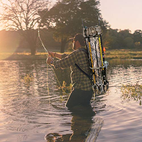 Fisherman's Gift Fishing Rod Carrier - Reel Organizer and Tackle Bag in Gift Box - Holds Five Poles and Tackle for Fishermen, Dads, Boys (Camo)