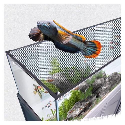 Custom Size Aquarium Anti-Jumping Net Cover, Magnetic Fish Tank Top Lid, Ventilated Terrarium Screen, Protects Fish & Reptiles (L55.1 x W23.6) - color: L35.4"xw17.7"